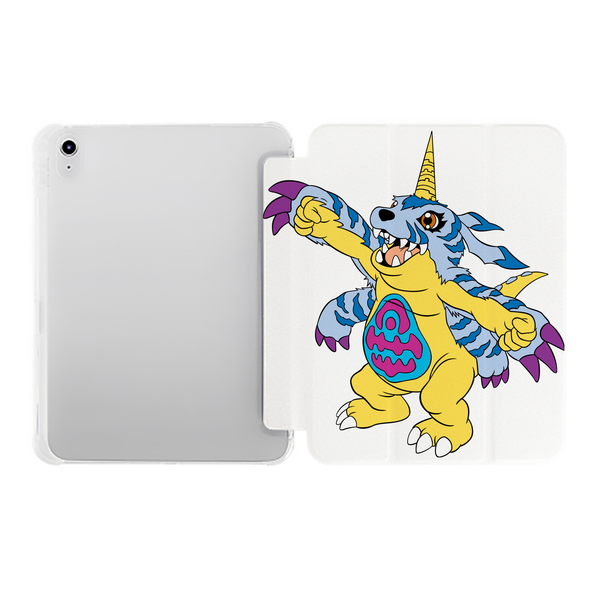 （画像用） Digimon デジタルモンスター/デジモン IPad ケース ペン収納付き 三つ折りスタンド PUレザー×シリコン 対応機種9.5/10.5/10.9インチ